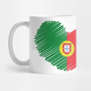 Portugal Flag Heart Design Mug